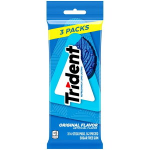 yAJEH}[gizgCfg IWi VK[t[K 14×3pbN Trident Sugar Free Gum, Original, 3 Packs of 14 Regular Size Pieces (42 Total Pieces) y񂹏iz