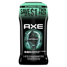 アックス アポロ メンズ デオドラントスティック セージ＆シダーウッドの香り 85g 2本セット Axe Apollo Long Lasting Men's Deodorant Stick Twin Pack, Sage and Cedarwood 【お取り寄せ商品】