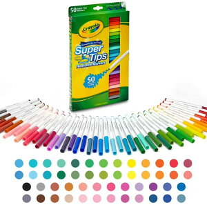 yAJEH}[gizN X[p[E`bvX EHbVu}[J[ 50FZbg qp Ki wZ 3Έȏ Crayola Super Tips Washable Markers for Kids, 50 Ct y񂹏i