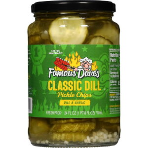 �t�F�C�}�X�f�C�u�Y �N���V�b�N �f�B�����K�[���b�N �s�N���X�`�b�v�X 710ml Famous Dave's Classic Dill & Garlic Pickle Chips, 24 fl oz Glass Jar �y�����񂹏��i�z