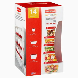 yAJEH}[gizo[Ch C[W[t@ChbY ۑe 7Zbg [T[bh Rubbermaid EasyFindLids Food Storage Containers, Set of 7, Racer Red y񂹏iz