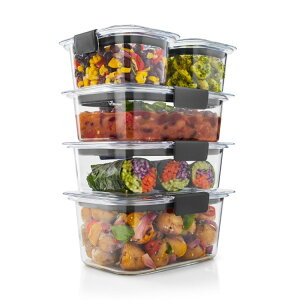 yAJEH}[gizo[Ch uAX EhNAۑe 10_Zbg Rubbermaid Brilliance Leak-Proof Stain Resistant Clear Food Storage Containers, 10 Piece Set y񂹏iz