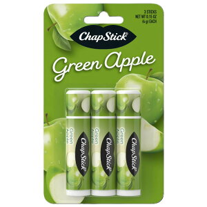 �`���b�v�X�e�B�b�N �O���[���A�b�v�� ���b�v�o�[�� �p���x���t���[ 3�p�b�N ChapStick Green Apple Flavored Lip Balm, Paraben Free, 0.15 oz, 3 Pack �y�����񂹏��i�z