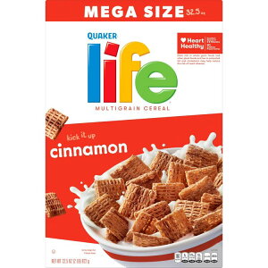 yAJEH}[gizNG[J[Ct VA Vi KTCY 922g Quaker Life Cereal, Cinnamon, Mega Size, 32.5 oz y񂹏iz