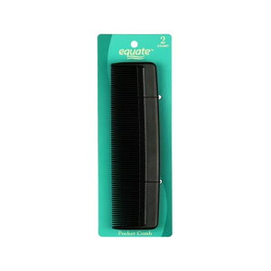 �G�N�G�[�g �|�P�b�g�R�[�� �V���[�g�w�A�p �u���b�N 2�{ Equate Pocket Comb for Everyday Use on Short Hair, Black, 2 Count �y�����񂹏��i�z