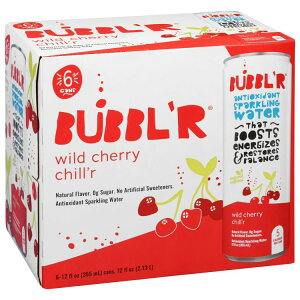 �o�u���[ �X�p�[�N�����O�E�H�[�^�[ ���C���h�`�F���[ �`���[ 355ml 6�ʃp�b�N BUBBL'R Sparkling Water Wild Cherry Chill'r 12 fl oz, 6 Pack Cans �y�����񂹏��i�z