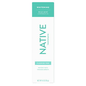 yAJEH}[gizlCeBuCh~gyp[~gIC tbft[  116g Native Wild Mint & Peppermint Oil Fluoride Free Toothpaste, 4.1 oz y񂹏izy킹Ĕ