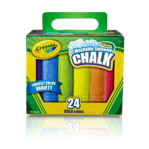 yAJEH}[gizN EHbVu TChEH[N`[N 24{Zbg qǂpO GV 4Έȏ Crayola Washable Sidewalk Chalk, 24 Ct, Outdoor Toys, Summer Activities,