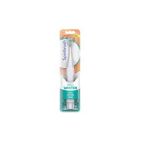 �X�s���u���V �v���z���C�g ��l�p �d�r���d�����u���V �\�t�g�u���V ���C�g�u���[ Spinbrush Pro Whiten Battery-Powered Electric Toothbrush, Soft Bristles, Light Blue �y�����񂹏��i�z