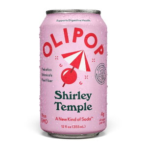 �I���|�b�v �v���o�C�I�e�B�N�X�\�[�_ �V���[���[�e���v�� 355ml 1�{ OLIPOP Prebiotic Soda, Shirley Temple, 12 fl oz Can �y�����񂹏��i�z