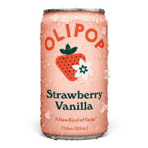 �I���|�b�v �v���o�C�I�e�B�N�X�\�[�_ �X�g���x���[�o�j�� 222ml �~�j�� 1�{ OLIPOP Prebiotic Soda, Strawberry Vanilla, 7.5 fl oz Mini Can �y�����񂹏��i�z