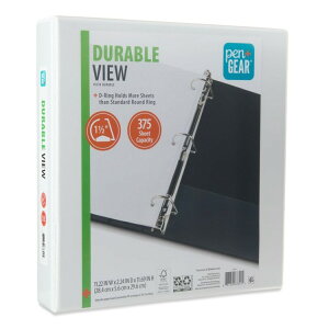 �y�A�����J�E�H���}�[�g�i�z�y���A���h�M�A 3�����O�o�C���_�[ �ϋv�^�C�v �\���|�P�b�g�t�� D�^�����O�i�΂߁j ���a3.8cm �z���C�g Pen+Gear Durable View D-Ring Binder, White �y�����񂹏��i�z