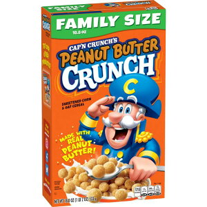 yAJEH}[gizLveN` s[ibco^[N`[VA t@~[TCY 533g Cap'n Crunch's Peanut Butter Crunchy Cereal, Family Size 18.8 oz y񂹏iz