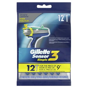 �y�|�C���gUP��2��20��-�z�W���b�g �Z���T�[3 �V���v��3 �����Y �g���̂ăJ�~�\�� 12�{ Gillette Sensor3 Simple3 Men's Disposable Razors, 12 Razors �y�����񂹏��i�z