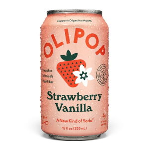�I���|�b�v �v���o�C�I�e�B�N�X�\�[�_ �X�g���x���[�o�j�� 355ml 1�{ OLIPOP Prebiotic Soda, Strawberry Vanilla, 12 fl oz �y�����񂹏��i�z