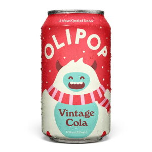 �I���|�b�v �v���o�C�I�e�B�N�X�\�[�_ ���B���e�[�W�R�[�� 355ml 1�{ OLIPOP Prebiotic Soda, Vintage Cola, 12 fl oz �y�����񂹏��i�z