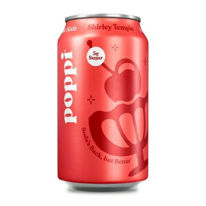 �|�b�s�[ �V���[���[�e���v�� �v���o�C�I�e�B�N�X�\�[�_ 355ml 1�{ poppi Shirley Temple Prebiotic Soda, 12 fl oz Can, 1 Pack Can �y�����񂹏��i�z