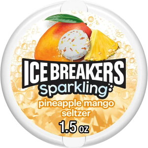 yAJEH}[gizACXu[J[Y Xp[NOpCibv}S[Zc@[ VK[t[~g 43g Ice Breakers Sparkling Pineapple Mango Seltzer Flavored Sugar Free Mints1.5 oz y