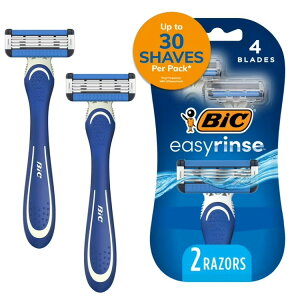 �y�|�C���gUP��2��20��-�z�r�b�N �C�[�W�[�����X �����Y�g���̂ăJ�~�\�� 4���n 2�{ BIC EasyRinse Anti-Clogging Men's Disposable Razors, 4 Blades, 2 Count �y�����񂹏��i�z