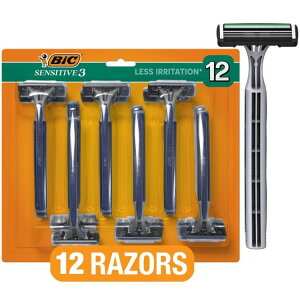 �y�|�C���gUP��2��20��-�z�r�b�N �Z���V�e�B�u3 �����Y�g���̂ăJ�~�\�� 3���n 12�{ BIC Sensitive 3 Disposable Manual Razors, Sensitive Skin, Men's, 3-Blade, 12 Count �y�����񂹏��i�z