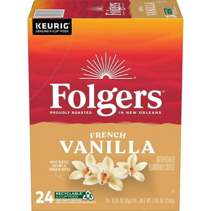 �t�H���W���[�Y �t�����`�o�j������ �}�C���h���[�X�g �L���[���OK�J�b�v 24�� Folgers French Vanilla Artificially Flavored Coffee, Mild Roast, Keurig K Cup Pods, 24 Count �y�����񂹏��i�z