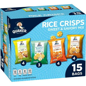 yAJEH}[gizNG[J[ CXNXv XC[gZC{[ oGeB 15 Quaker Rice Crisps Sweet & Savory Variety 12 oz, 15 Count y񂹏iz