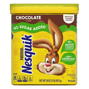 yAJEH}[gizlX lXNCbN `R[gpE_[ 453.5g Nestle Nesquik No Sugar Added Chocolate Powder, 16 oz, Can, y񂹏iz