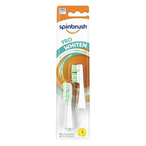 �X�s���u���V �v���z���C�g�� �ւ��u���V �d�r�� �d�����u���V�p ���炩�� �ѐ� 2�{ Spinbrush PRO WHITEN Refill, Soft Bristles, 2 Replacement Head �y�����񂹏��i�z