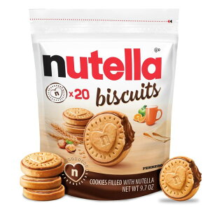 yAJEH}[gizke rXPbg NbL[20 RRAw[[ibcXvbh 275g Nutella Biscuits, 20 Count Cookies, Hazelnut Spread with Cocoa, Kids Snacks, 9.7 oz y񂹏i
