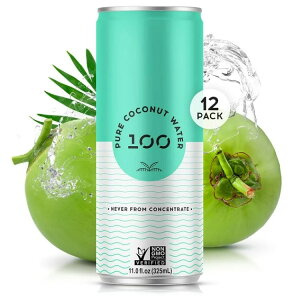 100 Coconuts �s���A �R�R�i�b�c�E�H�[�^�[ 325ml �� 12�{�Z�b�g 100 Coconuts Pure Coconut Water, Hydration, 11 fl oz Cans, 12 Pack, Liquids �y�����񂹏��i�z