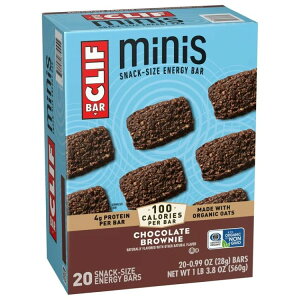 �N���t�o�[ �~�j �G�i�W�[�o�[ �`���R���[�g�u���E�j�[ 20�{�� CLIF BAR Minis Chocolate Brownie Flavor Snack-Size Energy Bars, 20ct �y�����񂹏��i�z