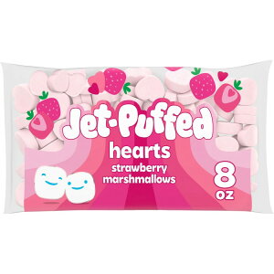 �W�F�b�g�p�t �X�g���x���[ �n�[�g�V�F�C�v �}�V���}�� 226g Jet-Puffed Strawberry Hearts Shaped Marshmallows, 8 oz Bag �y�����񂹏��i�z