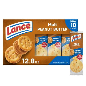 yAJEH}[gizX ThCb`NbJ[ gs[ibco^[ 10pbN Lance Sandwich Crackers, Malt with Peanut Butter, 10 Individually Wrapped Packs y񂹏iz