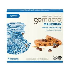 �S�[�}�N�� �}�N���o�[ �I�[�g�~�[���`���R�`�b�v 4�{�� GoMacro MacroBar Organic Vegan Protein Bars - Oatmeal Chocolate Chip MacroBars �y�����񂹏��i�z