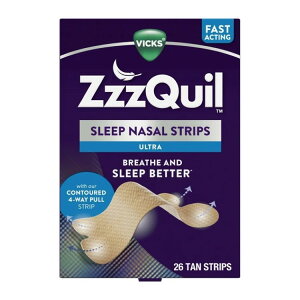 �y�|�C���gUP��2��20��-�z���B�b�N�X �W�[�N���C�� �@�o�g���e�[�v �^���^�C�v 26�� Vicks ZzzQuil Sleep Aid Ultra Nasal Strip, Tan, Unscented, 26 Count �y�����񂹏��i�z