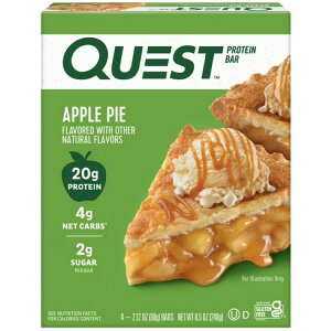 �N�G�X�g �v���e�C���o�[ �A�b�v���p�C���� 4�{�� Quest Protein Bar, Apple Pie Flavored, 20g Protein , 4 Count �y�����񂹏��i�z