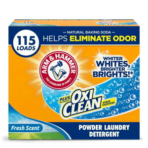 yAJEH}[gizA[n}[ vX ILVN[  tbVȍ 115 Arm & Hammer Plus OxiClean Powder Laundry Detergent, Fresh Scent, 115 Loads y񂹏izy