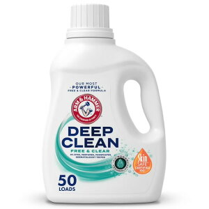 �A�[���A���h�n���}�[ �f�B�[�v�N���[�� �t���[���N���A �t�̐����� 2.22L 50�� ARM & HAMMER Deep Clean Free & Clear Liquid Laundry Detergent, 75 Fl oz, 50 Loads �y�����񂹏��i�z