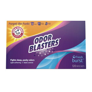 yAJEH}[gizA[n}[ LuX^[ @pV[g tbVo[Xg 120 Arm & Hammer Odor Blaster Dryer Sheets, Fresh Burst, 120 Count y񂹏izy킹