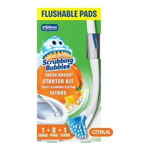 �X�N���r���O�o�u���Y �֊�N���[�i�[�����h �X�^�[�^�[�L�b�g 8�_ Scrubbing Bubbles Toilet Bowl Cleaner Wand Starter Kit, 8 Count �y�����񂹏��i�z