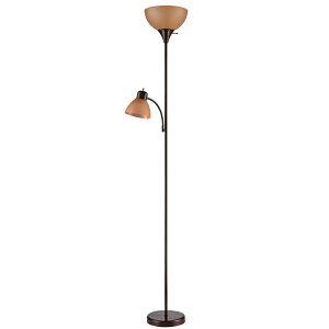 �y�E�H���}�[�g�u�����h�z���C���X�e�C�Y �R���{�t���A�����v ��183cm �u���E�� �Ǐ����t Mainstays 72inch Brown Combo Floor Lamp with Reading Lamp, Modern Design �y�����񂹏��i�z
