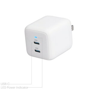 �I�� USB-C�}���[�d�� 40W �f���A���|�[�g �z���C�g onn 40W Dual USB-C Port Wall Charger, Fast Charging, USB-IF Certified, White - Compatibl �y�����񂹏��i�z