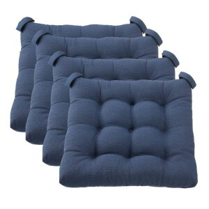 �y�E�H���}�[�g�u�����h�z���C���X�e�C�Y �`�F�A�N�b�V���� �l�C�r�[ ��39×41cm 4���Z�b�g Mainstays Textured Chair Seat Pad (Chair Cushion), Navy Color, 4-Piece Set, 15.5inch x 1 �y�����񂹏��i�z