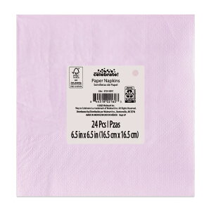 �y�E�H���}�[�g�u�����h�z�E�F�C�g�D�Z���u���[�g �y�[�p�[�i�v�L�� ��16.5×16.5cm ���C���b�N 24�� 6.5inch x 6.5inch Disposable Lilac Paper Napkins, 24 Pieces, by Way To Celebrate �y�����񂹏��i�z