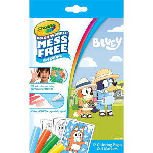 �N������ �u���[�C �J���[�����_�[ �~�j�Z�b�g �h��G12�� �}�[�J�[4�{ 3�Έȏ� Crayola Bluey Color Wonder Mini Set, 12 Pages & 4 Markers, Ages 3+ �y�����񂹏��i�z
