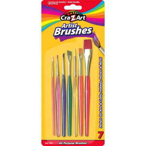 �N���C�W�[�A�[�g ���p�r�A�[�e�B�X�g�p�y�C���g�u���V 7�{ Cra-Z-Art All-Purpose Artist Paint Brushes, Multicolor, 7 Count �y�����񂹏��i�z