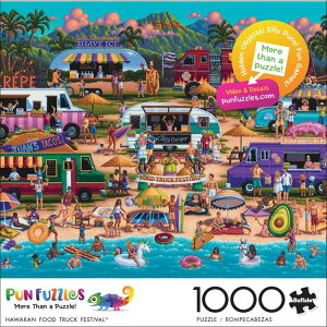 �o�b�t�@���[�Q�[���Y �_�W�����p�Y�� �n���C�A���t�[�h�g���b�N�t�F�X�e�B�o�� 1000�s�[�X �W�O�\�[�p�Y�� Buffalo Games - Pun Fuzzles - Hawaiian Food Truck Festival - 1000 Piece Jigsaw Puzzle �y�����񂹏�