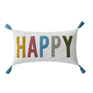 �y�E�H���}�[�g�u�����h�z���C���X�e�C�Y �n�b�s�[ �}���`�J���[ �f�R�N�b�V���� ��30×56cm Mainstays 12inch x 22inch Happy Multicolored Polyester Decorative Pillow �y�����񂹏��i�z