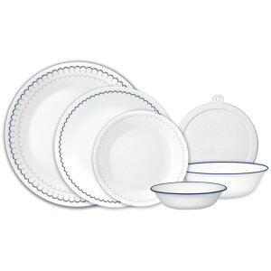 �R���[�� �J�X�s�A�����[�X �K���X�H�� 66�_�Z�b�g 12�l�p Corelle Caspian Lace 66-Piece Glass Dinnerware Set (Service for 12) �y�����񂹏��i�z