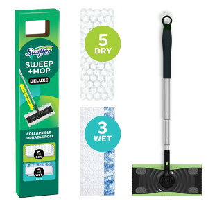 �X�E�B�b�t�@�[ ���b�v���S�[ �f���b�N�X�L�b�g �h���C�E�E�F�b�g�����V�[�g�t�� Swiffer Mop & Go Deluxe Kit with Dry & Wet Refills �y�����񂹏��i�z